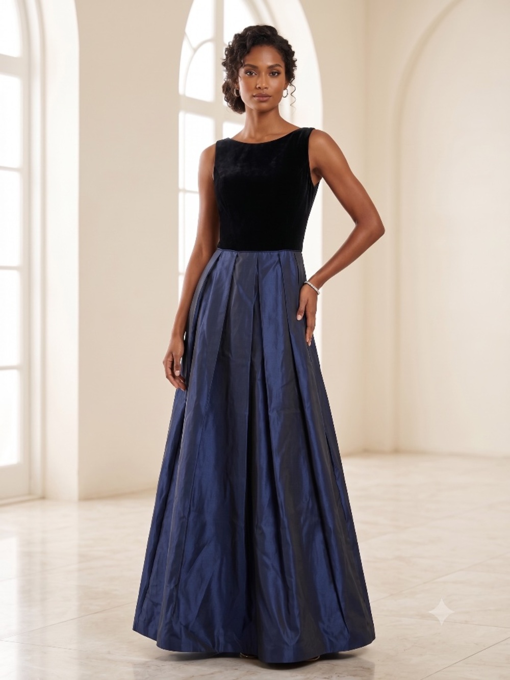 Vintage Chetta B Evening by Sherrie Bloom & Peter Noviello Velvet & Satin Gown